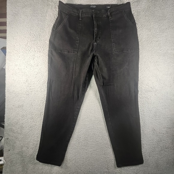 Judy Blue Jogger Jeans Womens 20W Black Stretch High Waist Comfort Casual Cargo - Picture 1 of 14